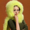 Ostrich wool fur scarf vogue women winter warm hats Headscarf neck wraps - Yellow