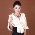 Winter Women's Genuine Knitting Mink Fur Shawls Warm Wraps Female Slim Poncho - White
