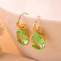 Luxury fashion women crystal diamond earrings 18k gold plated - Green