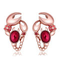 Luxury crystal diamond exaggerating scorpion stud earrings 18k rose plated