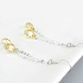 Luxury crystal diamond long raindrop 925 sterling silver dangle earrings - Champagne