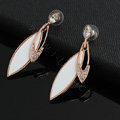 Luxury crystal exaggerating raindrop dangle stud earrings 18k rose gold plated