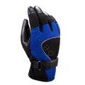 Allfond Man winter warm outdoor sport windproof ski motorcycle riding buckle leather Gloves - Black blue