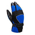 Allfond Man winter warm outdoor sport windproof ski motorcycle riding buckle leather Gloves - Blue black