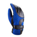 Allfond Man winter warm outdoor sport windproof ski motorcycle riding buckle leather Gloves - Blue