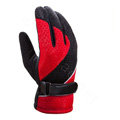 Allfond Women winter warm outdoor sport windproof ski motorcycle riding buckle Gloves - Red