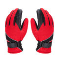 Allfond men winter thermal outdoor sport cold-proof ski motorcycle riding velvet leather Gloves - Red