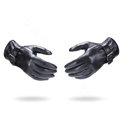 Allfond men winter waterproof cold-proof warm genuine goatskin leather hasp gloves M - Black