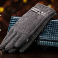 Allfond women touch screen gloves stretch cotton winter warm business casual crystal gloves - Gray