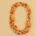 Fashion Women Luxury Choker Sweater chain Natural Gems Beads long Necklace Jewelry - Orange