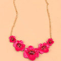 Luxury Simple Women Choker Gems Flower Bib Necklace Jewelry Gold plated - Rose