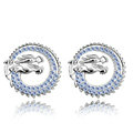 Classic Blue Swarovskii Crystal Zodiac Dragon Stud Earring for Woman Fashion Jewelry