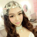 New Bride Jewelry Bowknot Crystal Mesh Lace Bridal Hair Headband Headpiece Wedding Accessories