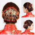 Retro Bride Rhinestone Butterfly Tassel Hair Comb Claw Cheongsam Wedding Bridal Hair Accessories