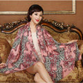 Classic Beautiful Leopard Printing Wool Scarf Shawls Women Long Warm Pashmina Cape - Pink