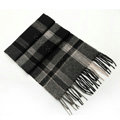 Fashion England Lattice Long Wool Scarf Man Winter Thicken Cashmere Tassels Muffler - Black+White