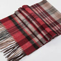 Fashion England Lattice Long Wool Scarf Man Winter Thicken Cashmere Tassels Muffler - Gray+Red