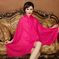High Quality Solid Color Wool Scarf Shawls Women Winter Long Warm Pashmina Cape - Rose