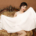 High Quality Solid Color Wool Scarf Shawls Women Winter Long Warm Pashmina Cape - White