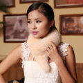 Luxury Classic Short Fox Fur Scarf Women Winter Warm Neck Wrap Fox Fur Collar - Beige