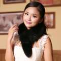 Luxury Classic Short Fox Fur Scarf Women Winter Warm Neck Wrap Fox Fur Collar - Black
