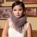 Luxury Classic Short Fox Fur Scarf Women Winter Warm Neck Wrap Fox Fur Collar - Gray