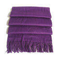 Top Grade Solid Color Long Wool Shawls Cashmere Scarf Women Winter Thicken Tassels Cape - Purple
