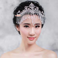 Luxury Fashion Wedding Jewelry Crystal Beads Tassel Large Tiaras Bridal Crown Rhinestone Hair Accessories