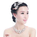 Luxury Wedding Bridal Accessories Butterfly Flower Crystal Necklace Earrings Tiara Sets