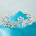 Luxury Wedding Jewelry Flower Pearl Crystal Beads Large Ring Tiaras Bridal Rhinestone Crown Hair Accessories