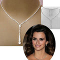 Crystal Tennis Drop 14-17 Silver Bridal Bridesmaid Jewelry Sets Rhinestone Necklace Earrings