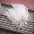 Elegant Wedding Hair Clip Jewelry By hand Crystal Beads Flower Feather Bridal Hair Pin Accessories