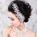 Elegant Wedding Pearl Crystal Beads Flower Rhinestone Bridal Headband Hair Comb Accessories