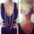 Personality Alloy Gold Plated Body Chain Layering Bodychain Punk Tassel Necklace Girlfriend Gift