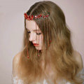 Retro Bridal Wedding Butterfly Rhinestone Crystal Tassel Bride Headband Hair Accessories