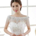 New Luxury Wedding Lace Flower Crystal Multi Layers Rhinestone Beads Tassel Bridal Shoulder Chain Strap jewelry