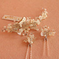 Elegant Bridal Butterfly Sliver Crystal Pearl Hairpins Sets Wedding Women Hair Barrettes Clip Accessories