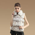 Hot sales New Real Fox Fur Waistcoats Women Fashion Short Genuine Fox Fur Vest Gilet - White