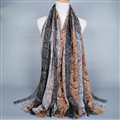 Colorful Chiffon Scarf Shawls Winter Women Print Floral Solid Scarves 180*90CM - Grey