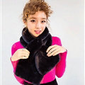 Cute Women Scarf Shawl Winter Warm Worsted Solid Wraps 100*20CM - Black