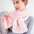 Cute Women Scarf Shawl Winter Warm Worsted Solid Wraps 100*20CM - Pink