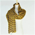 Plaid Scarf Shawls Pashmina Women Winter Warm Wool Solid Scarves 200*50CM - Yellow