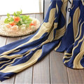 Striped Women Scarf Shawls Winter Warm Polyester Scarves 180*70CM - Dark Blue