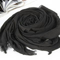 Unique Solid Scarf Shawls Women Winter Warm Cotton Panties 190*60CM - Black