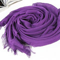 Unique Solid Scarf Shawls Women Winter Warm Cotton Panties 190*60CM - Purple