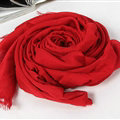 Unique Solid Scarf Shawls Women Winter Warm Cotton Panties 190*60CM - Red