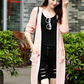Winter Sweater Female Coat Cardigan Fashion Flat Knitted Pockets Long Sleeved - Pink