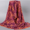 Free Zebra Print Scarves Wrap Women Winter Warm Cashmere 180*60CM - Rose
