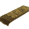 Fringed Zebra Print Women Scarf Bamboo Fiber Warm Scarves Wraps 180*45CM - Yellow
