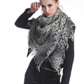 Popular Leopard Print Scarf Shawls Women Winter Warm Wool Panties 180*70CM - Grey
